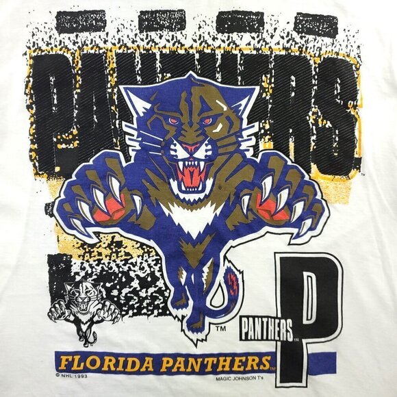 Magic Johnson T's Vintage T-Shirt Florida Panthers 1993 NHL Single Stitch XL - Picture 5 of 15